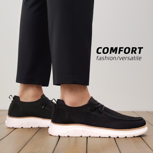 Men\'s Black Loafers Shoes Casual Mesh Walking Boat Shoes Dress Sneakers main image 5